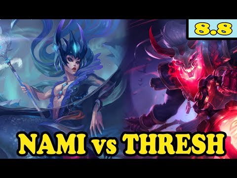 NAMI SUPPORT VS THRESH Full Gameplay - S8 LOL 8.8 - LolLap