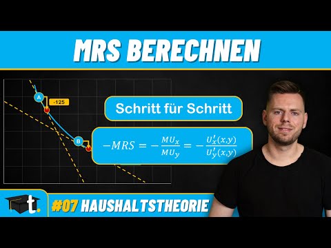Berechnung der Grenzrate der Substitution (GRS/MRS) einfach erklärt: Cobb Douglas Nutzenfunktion