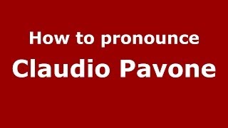 How to pronounce Claudio Pavone