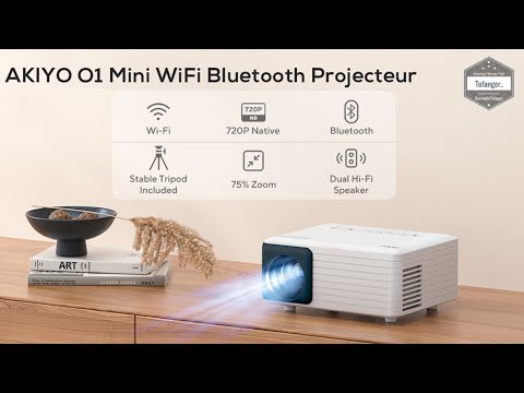 AKIYO O1 Mini LED Video Projector - 720 Native 1080P support - Wifi & BT - AKIYO O1PW - Unboxing