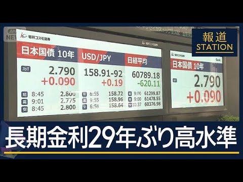 異例の上昇 一時2.8%に…長期金利 約29年ぶり高水準 原油高で財政悪化も 政府は【報道ステーション】(2026年5月18日)
