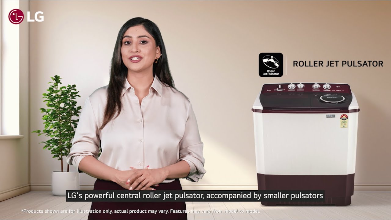 LG 7.5Kg Semi Automatic Washing Machine, Roller Jet Pulsator, Dark Blue, 5 Star, P7510RBAZ