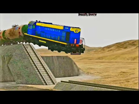 Locomotive 🚂 Train vs Incomplete Railroad Crashes Reverse - BeamNG Drive