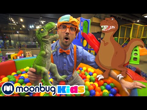 Blippi Learns Dinosaurs At The Kinderland Indoor Playground! | Educational Videos for Toddlers