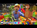 Blippi Learns Dinosaurs At The Kinderland Indoor Playground Educational Videos For Toddlers