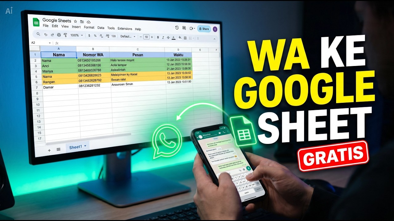 BYE BYE N8N! Buat System Input Data Dari WHASTAPP ke GOOGLE SHEET GRATIS