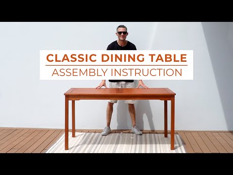 How to Assemble Vifah 5-foot Eucalyptus Acacia Outdoor Dining Table