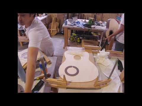 Luthier Rosette glue up, 3 at a time.