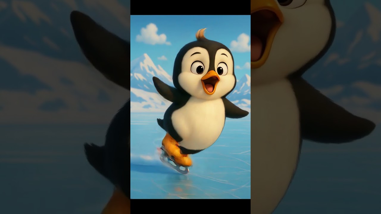 Skating in Antartica is wonderfull #penguin #ai #cute