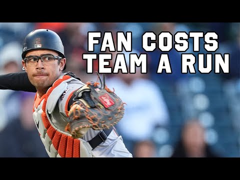 Run scores because of fan interference, a breakdown