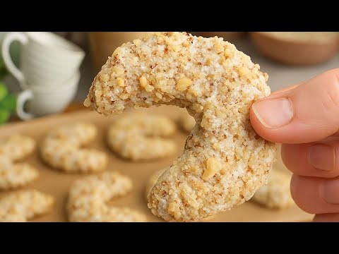 Biscuits Demi-Lune : 3 Ingrédients 🌙 | Sans Farine Ni Gluten