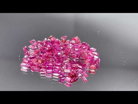 Ruby square 3.0 - 3.49mm lot of 133 average 0.1ct