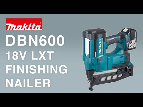 MAKITA akumuliatorinė viniakalė DBN600Z 18V 25-64mm be akumuliatoriaus ir kroviklio video