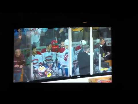 hockey fight montreal vs boston and goal by canadian