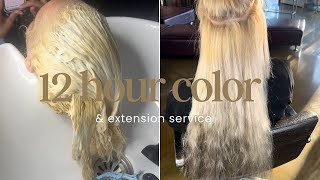 12 Hour Platinum Blonde on Natural Hair | Blonde Tape in Extensions