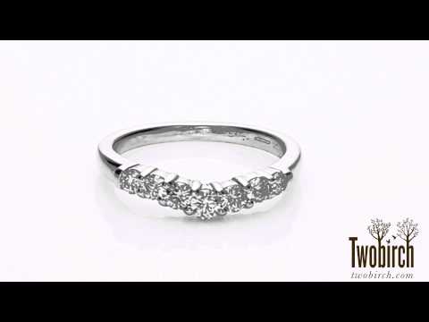 1/2 Ct. Graduated Shared Prong Seven Stone Contour Anniversary Wedding Ring-TwoBirch-TB-CR-0050-WG-H