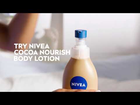 NIVEA Body Lotion for Dry Skin, Cocoa Butter with Pure Hyaluron, 48H Deep Moisture - English
