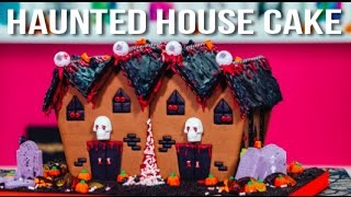 How To Make A HALLOWEEN HAUNTED HOUSE CAKE! Marble Cake With A Ghoulish Graveyard Of Goodies!