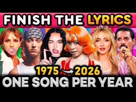 FINISH THE LYRICS 🎤🎶 One Song Per Year From 1975 - 2026 | Music Quiz 2026