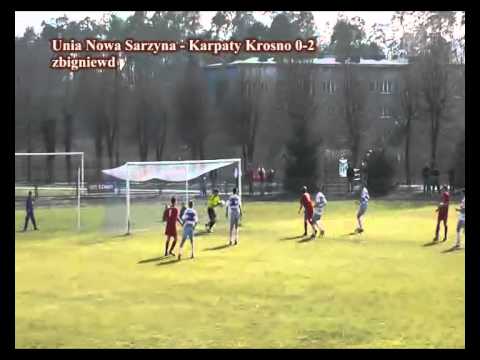 Unia Nowa Sarzyna - Karpaty Krosno 0-2 skrót z 16 kolejki III Ligii 18.03.2012r.