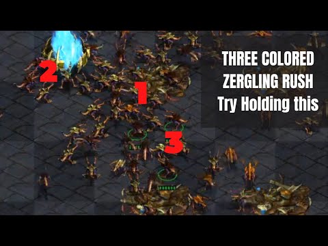 [Cross_tv1] Three colored zergling rush | Starcraft Fastest Map Zerg