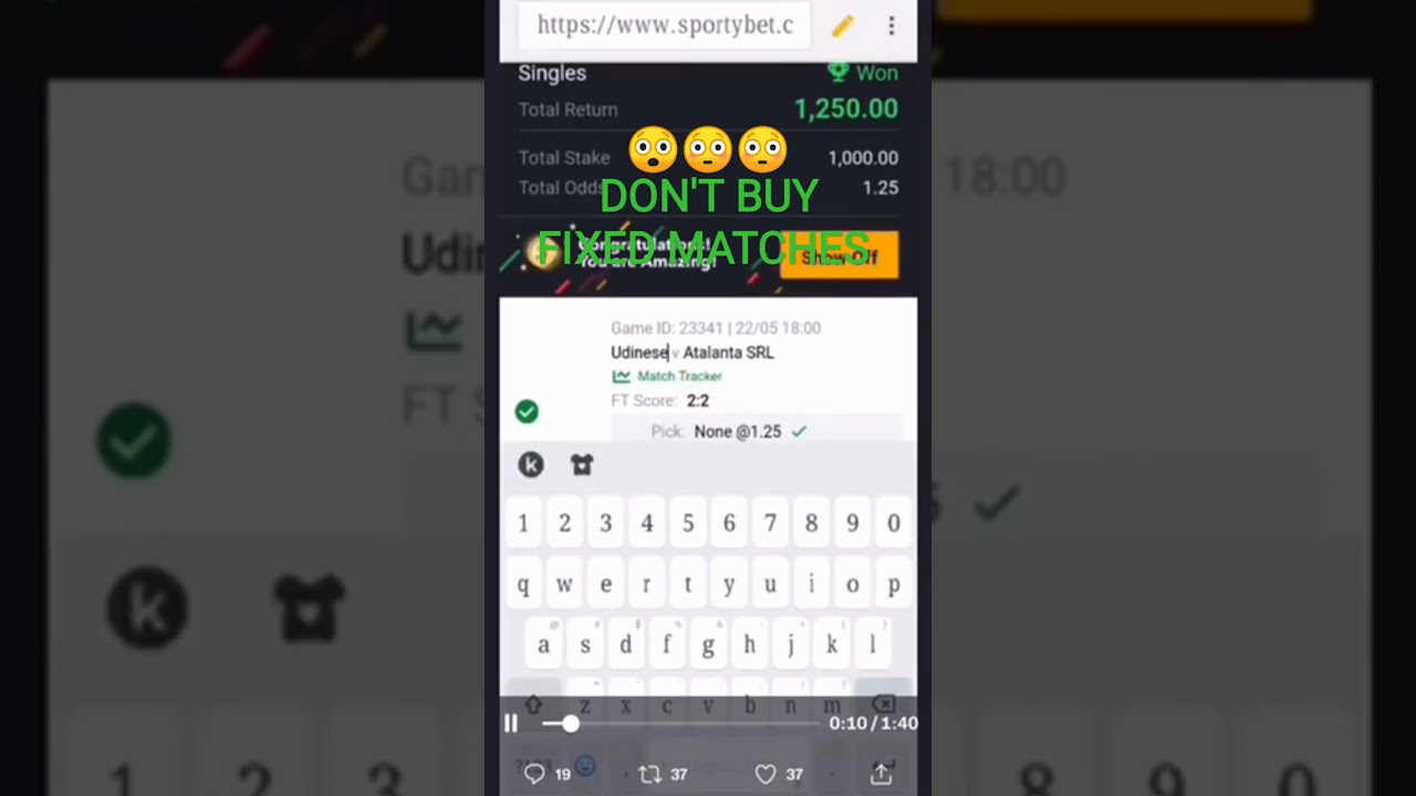 Guys if you are planning to buy fixed matches watch this video first. And you'll never buy the games