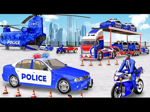 Police Transport Car Games: Police 4x4 Wheel Jeep Car Ship Transport Sim - Android iOS Gameplay
