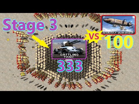 Stage 3 Gattling Tanks vs Kirovs - Same Cost - Red Alert 2
