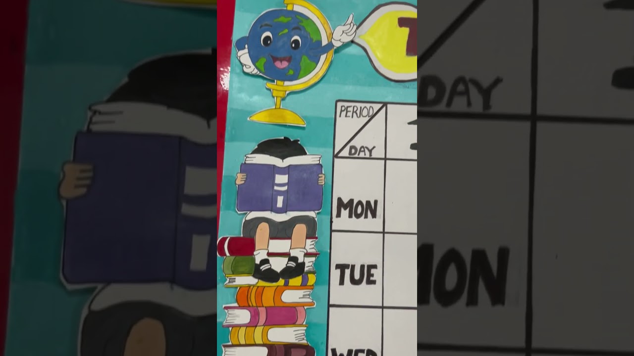 #trending #handmade #timetable chart #foryour#school #easy #schoolproject #classdecoration #diy #art