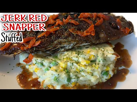 HOW TO MAKE RED SNAPPER | SPINACH STUFFED RED SNAPPER | GREEN PEAS MASH POTATOES