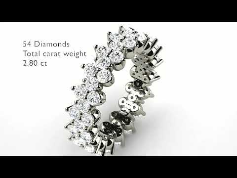 “Urchin” 18K White Gold Full Eternity Diamond Ring 2.80 ct