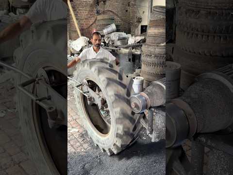 This is How Tyre Rethreading is Done in India #shortsvideo #recycling