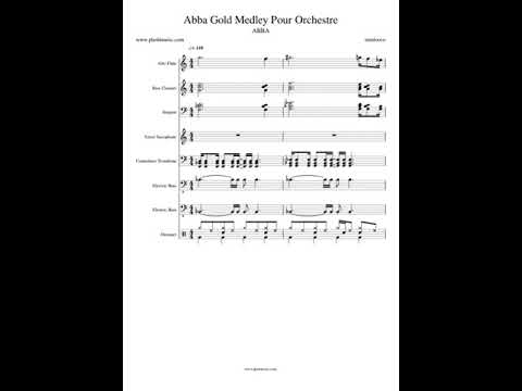 Sheet music and backing track of Abba Gold Medley Pour Orchestre