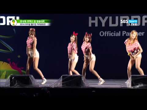 [HD] 140623 AOA - Miniskirt  짧은 치마 월드컵 거리응원전
