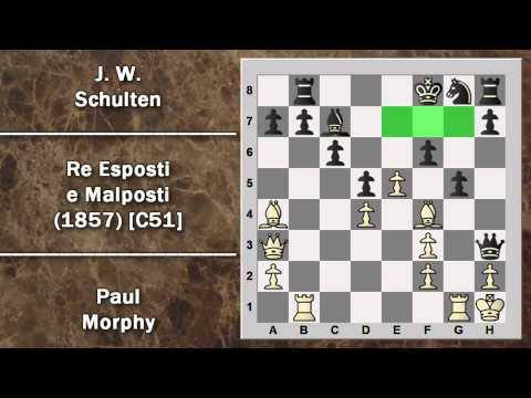 Partite Commentate di Scacchi 41- Morphy vs Schulten - Re Esposti e Malposti - 1857 [C51]