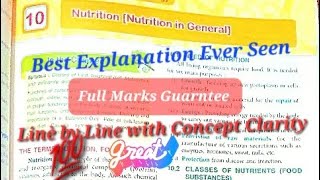 Concise Biology ICSE Selina Chapter 10 Nutrition Class 9 Nutrition in General #biology #nutrition L1