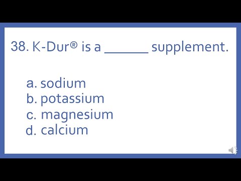 Top 200 Drugs Practice Test Question - K Dur is a _ supplement  (PTCB PTCE NAPLEX NCLEX Test Prep)