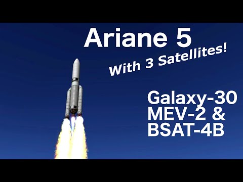 Ariane 5 - Galaxy-30, MEV-2 & BSAT-4B |  Mission Breakdown (Kerbal Space Program)