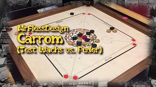 Exotische Brettspiele: Test Carrom Brett (Wachs vs. Puder)