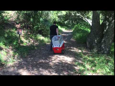 I love the wagon bin for the Rovr Cooler so much!! The way it straps to the top of the cooler is extremely secure. That box is staying put and not going anywhere! It’s also very sturdy and thick. It’s so nice to have extra storage to store items when you’re towing the storage. It really frees up your hands and overall, it’s just a freakin’ nice bin to have when camping. We used it for stashing away our tent bags, blanket stuff sacks, and other miscellaneous items. It folds away really nice and attaches back to the top of the cooler which makes storing it really nice.