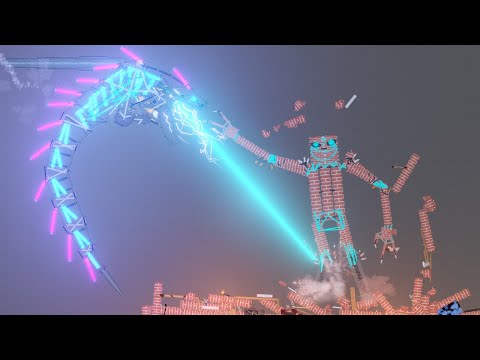 ELECTRO DRAGON vs BRICK GOLEM in People Playground - People Playground 1.21.3
