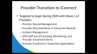 APD iConnect Provider Webinar - July 25, 2019