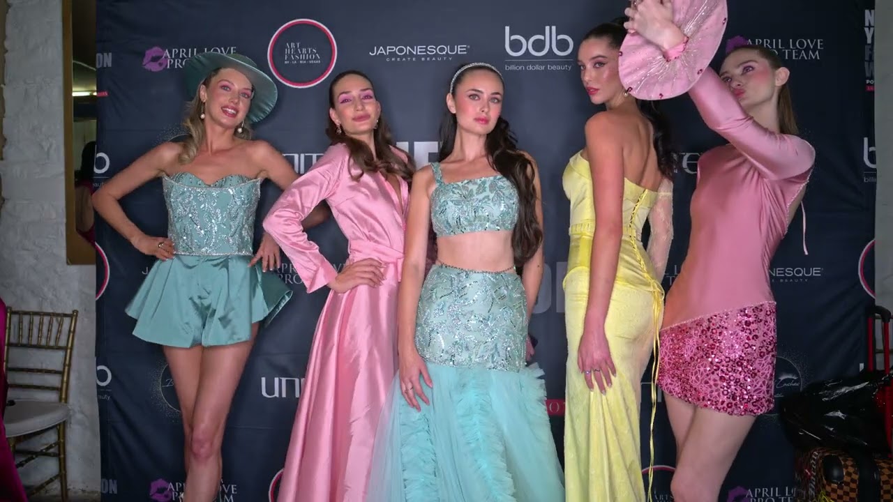 Models Christianne Teresa Erin and Kristina pose in Michelle Espinosa looks @artheartsfashion NYFW