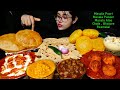 Eating Masala Poori Bhatura Masala Paneer Masala Aloo Rasmalai Chole Butter Roti Big Bites