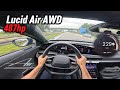 2024 Lucid Air Pure AWD 88 KWh 487 Hp POV Autobahn Test Drive In Germany