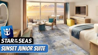 Star of the Seas | Sunset Junior Suite Walkthrough Tour | Royal Caribbean 2025 | 4k