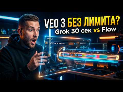 Grok 30 секунд? VEO 3 в Flow делает видео в РАЗЫ длиннее | Март 2026