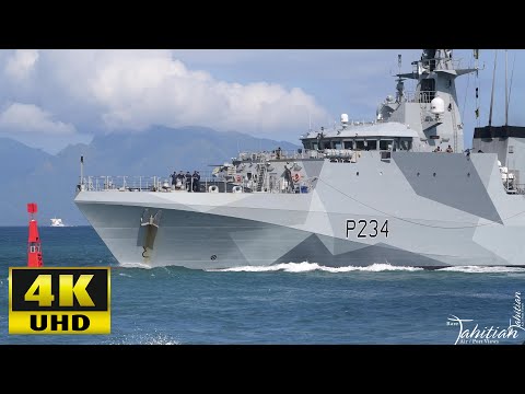 February 28, 2022 : Royal Navy Military ship HMS SPEY was seen entering Papeete Tahiti Int'l pass