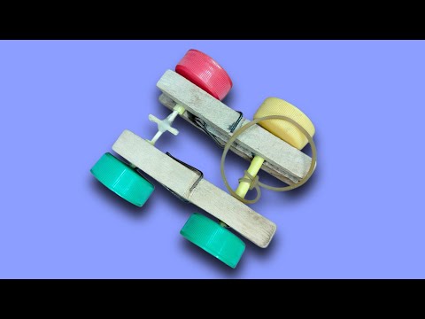 How To Make a Mini Latch Rubber Band Car - DIY TOYS CAR 💡