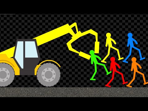 Survival Stickman Race: Run From Truck Crane